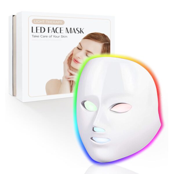 Led Face Mask Light Therapy, Red Light Therapy for Face, 7-1 Colors LED Facial Skin Care Mask - Image 2