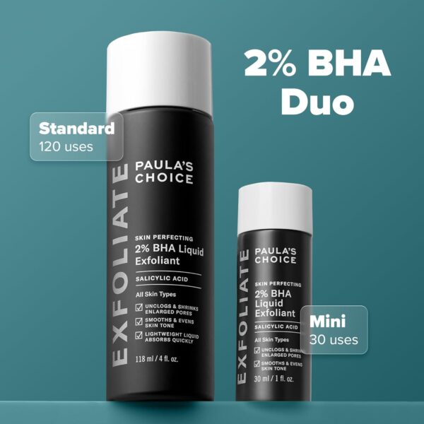 PAULA’S CHOICE-SKIN PERFECTING 2% BHA Liquid Salicylic Acid Exfoliant-Facial Exfoliant for Blackheads, Enlarged Pores, Wrinkles, Fine Lines- 118 milliliters Bottle - Image 2