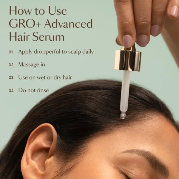 VEGAMOUR GRO+ Advanced Hair Serum for Hair Density, Reduces Shedding and Promotes a Healthy Scalp, Helps with Severe Signs of Thinning, Made Without Fragrance, Vegan, Cruelty-Free - Image 3