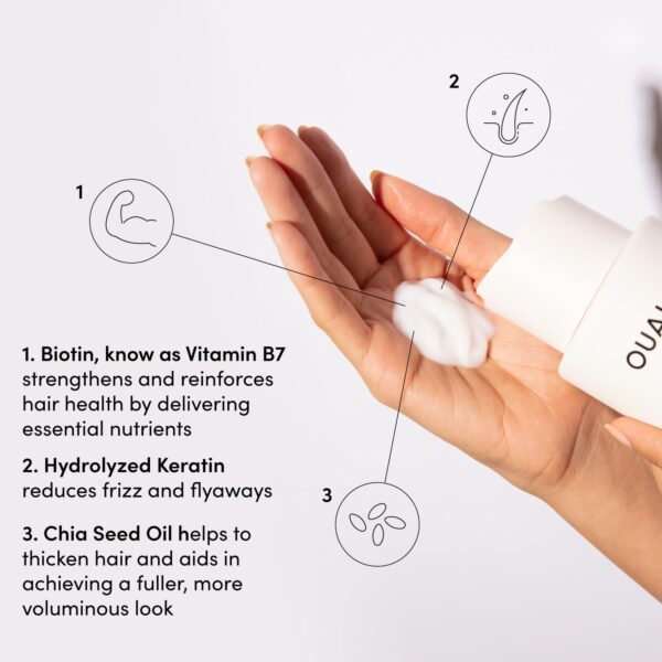 OUAI Fine Shampoo and Conditioner Set - Sulfate Free Shampoo and Conditioner for Fine Hair - Made with Keratin, Marshmallow Root, Shea Butter & Avocado Oil - Free of Parabens & Phthalates (10 Fl Oz) - Image 4