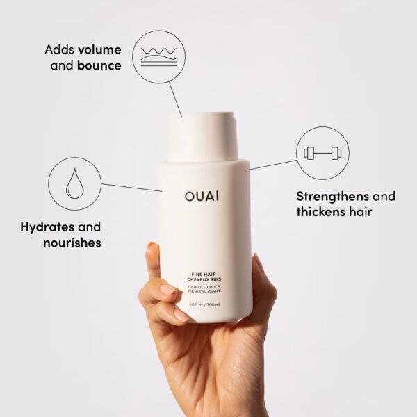 OUAI Fine Shampoo and Conditioner Set - Sulfate Free Shampoo and Conditioner for Fine Hair - Made with Keratin, Marshmallow Root, Shea Butter & Avocado Oil - Free of Parabens & Phthalates (10 Fl Oz) - Image 5