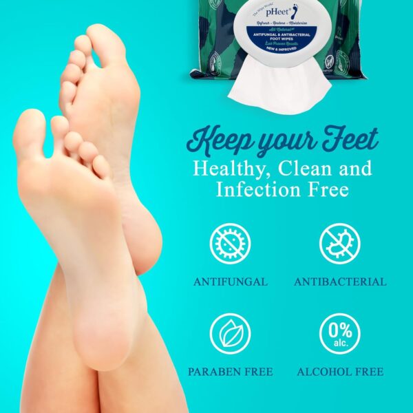 Foot Wipes All-Natural Antifungal & Antibacterial Formula, Cleanses, Moisturizes, Prevents & Kills Athletes Foot, Toenail & Foot Fungus, Odor & Improves Dry, Cracked, Flaky & Diabetic Skin 72ct - Image 5