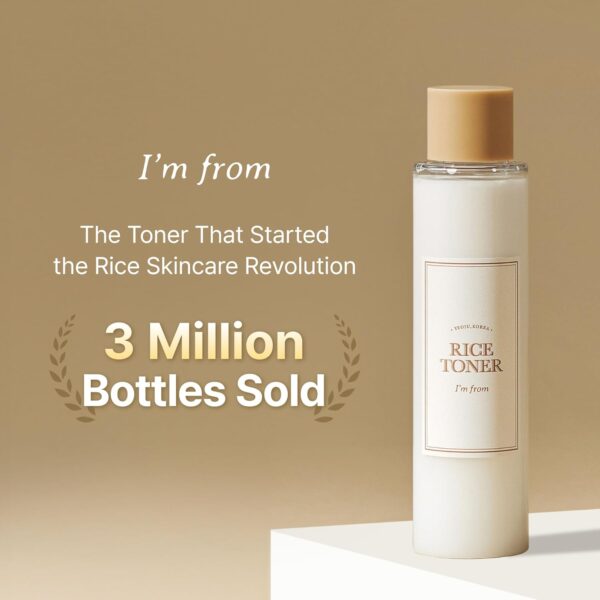 I'm from Rice Toner for Sensitive Skin, Rice Extract from Korea, Glow Essence with Niacinamide, Hydrating, Vegan, Alcohol Free, Fragrance Free, Peta Approved, K Beauty Toner, 5.07 Fl Oz - Image 3