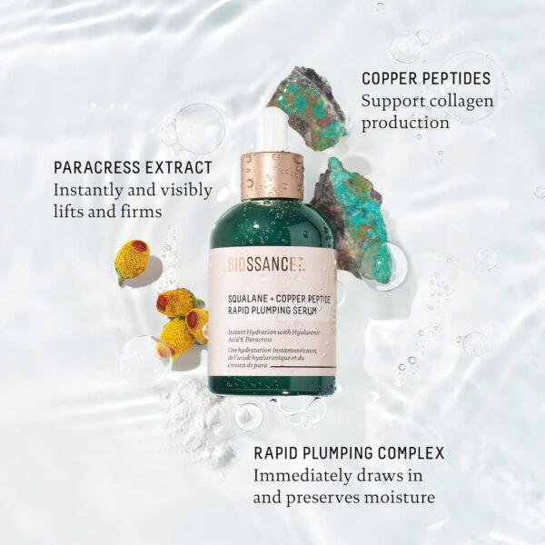 BIOSSANCE Squalane + Copper Peptide Rapid Plumping Serum - Image 3