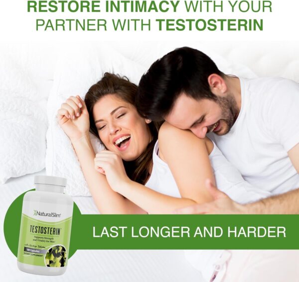 NaturalSlim Natural Testosterone Booster for Men - Male Enhancing Supplement with Ginkgo Biloba, L Arginine, Zinc, Vitamin B3, & Testofen for Energy, Muscle Builder & Metabolism - 180 Capsules - Image 5