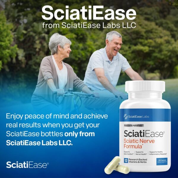 Sciatic Nerve Health Support Supplement - Nerve Support Formula with AlphaPalm, Pea, Vitamin B Complex, Alpha Lipoic Acid 300mg - 120 Capsules - Image 6