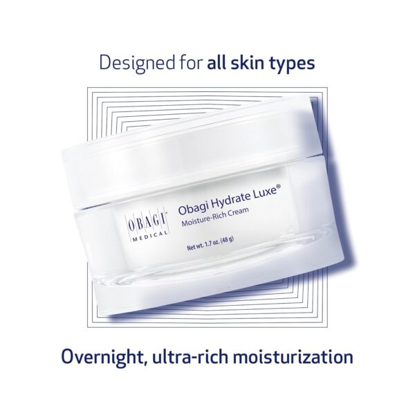 Obagi Hydrate Luxe Ultra-Rich Moisturizer – Non-Comedogenic with Tara Seed Extract and Biomimetic Peptides – Night Face Cream for Dry, Sensitive, or Aging Skin - Image 2