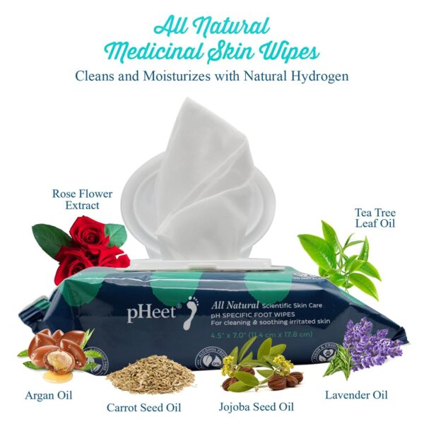 Foot Wipes All-Natural Antifungal & Antibacterial Formula, Cleanses, Moisturizes, Prevents & Kills Athletes Foot, Toenail & Foot Fungus, Odor & Improves Dry, Cracked, Flaky & Diabetic Skin 72ct - Image 3