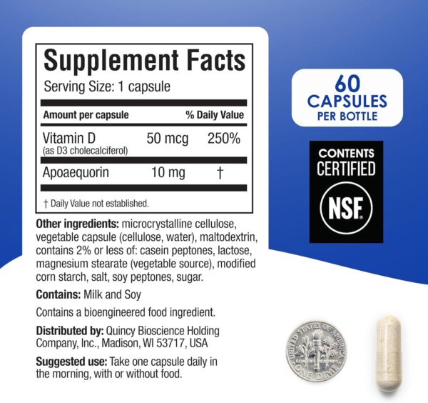 Prevagen Regular Strength 10mg, 60 Capsules |1 Pack| with Apoaequorin & Vitamin D with Attractive and Stackable Prevagen Storage Box - Image 3