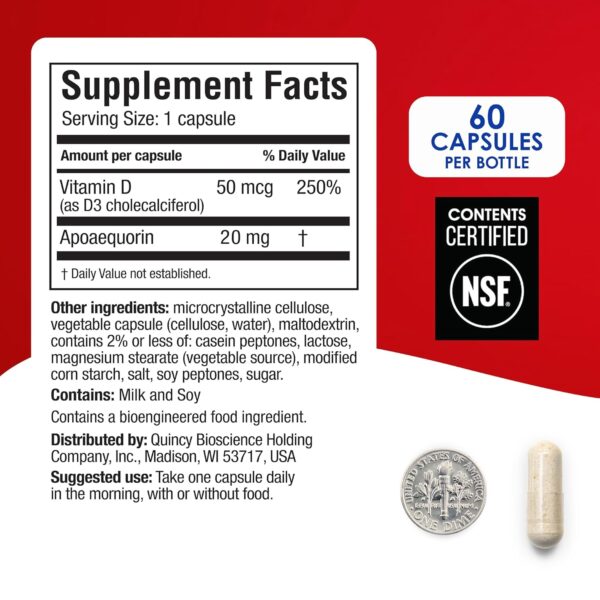 Prevagen Extra Strength 20mg, 60 Capsules |1 Pack| with Apoaequorin & Vitamin D with Attractive and Stackable Prevagen Storage Box - Image 6