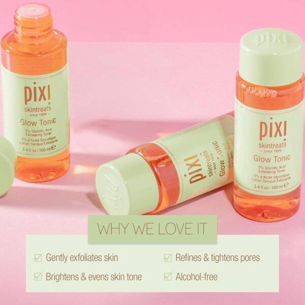 Pixi Glow Tonic Balancing Face Toner Glycolic Acid for Radiant Skin and Daily Brightening (8.5 fl oz / 250 ml) - Image 4