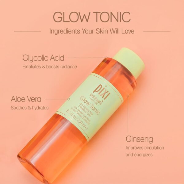 Pixi Glow Tonic Balancing Face Toner Glycolic Acid for Radiant Skin and Daily Brightening (8.5 fl oz / 250 ml) - Image 5