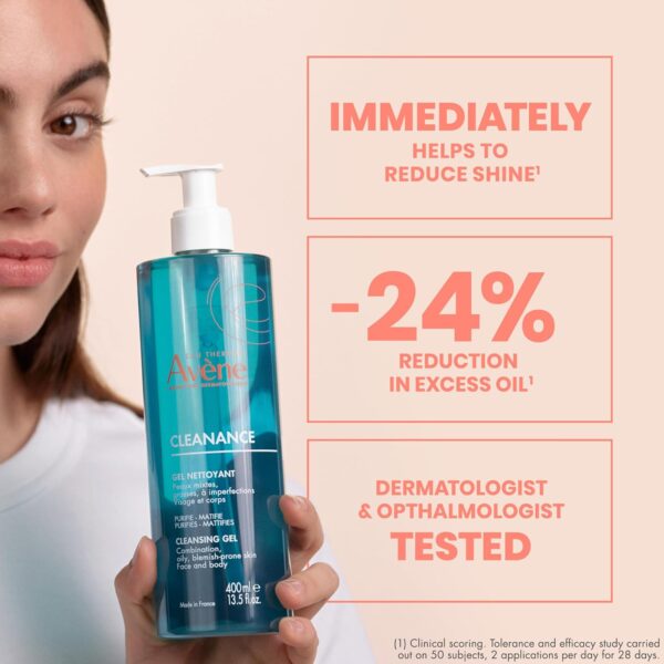 Avène Cleanance Cleansing Gel Soap Free Cleanser for Acne Prone, Oily, Face & Body, Alcohol-Free - Image 4