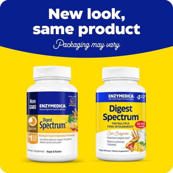 Enzymedica, Digest Spectrum, Dietary Supplement to Support Digestive Relief from Food Intolerances, Vegan, Non-GMO, 90 Capsules (45 Servings) - Image 4
