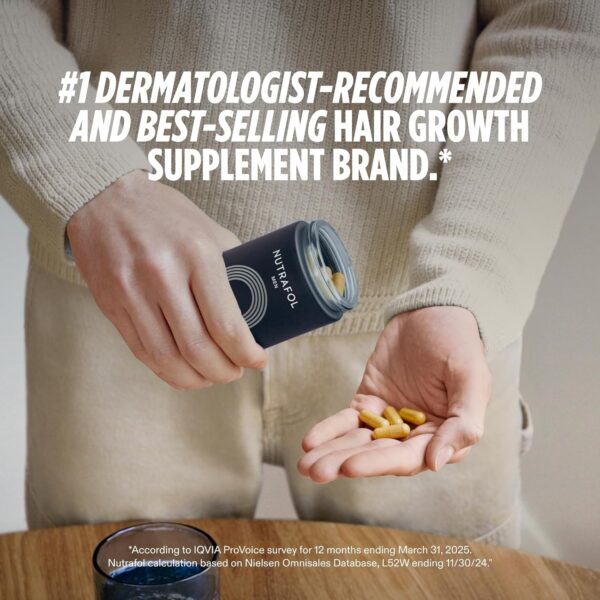 Nutrafol Men's Hair Growth Supplements, Clinically Tested for Visibly Thicker Hair and Scalp Coverage, Dermatologist Recommended - 1 Month Supply - Image 2