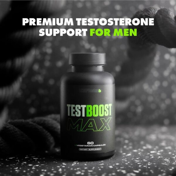 Sculpt Nation by V Shred Test Boost Max - Testosterone Supplement for Men - Tribulus Terrestris for Men - Natural Energy, Stamina, and Strength Booster - 60 Gluten Free Capsules - Image 3