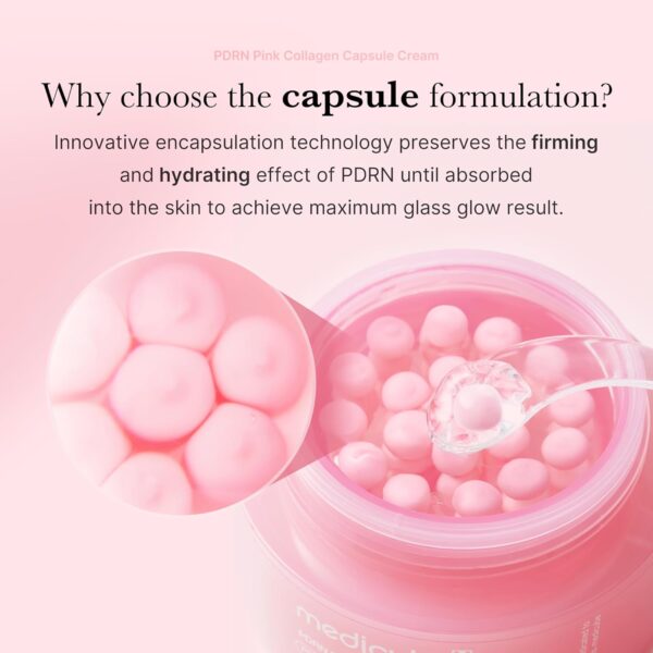 medicube Salmon DNA PDRN Pink Collagen Capsule Cream, Face Moisturizer | Lightweight Moisturizing Cream | PDRN, Niacinamide for Uneven Skin Tone, Glow hydration | Korean Skin Care 1.94 oz - Image 2