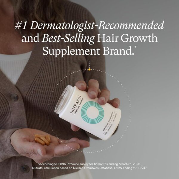 Nutrafol Women's Balance Hair Growth Supplements, Ages 45 and Up, Clinically Proven for Visibly Thicker Hair and Scalp Coverage in 3-6 Months, Dermatologist Recommended - 1 Month Supply Refill Pouch - Image 5