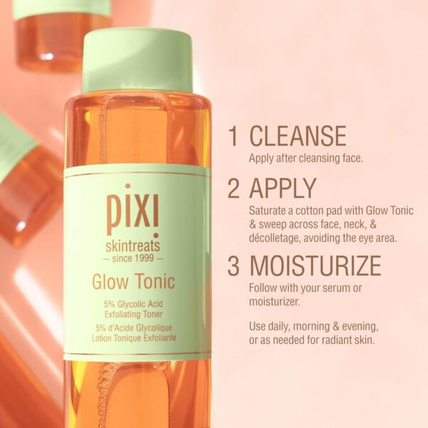 Pixi Glow Tonic Balancing Face Toner Glycolic Acid for Radiant Skin and Daily Brightening (8.5 fl oz / 250 ml) - Image 2