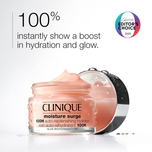 Clinique Moisture Surge 100H Auto-Replenishing Hydrator Oil Free Face Moisturizer | With Hyaluronic Acid, Aloe Bioferment and Vitamins C + E | For All Skin Types | Hydrating + Moisturizing - Image 4