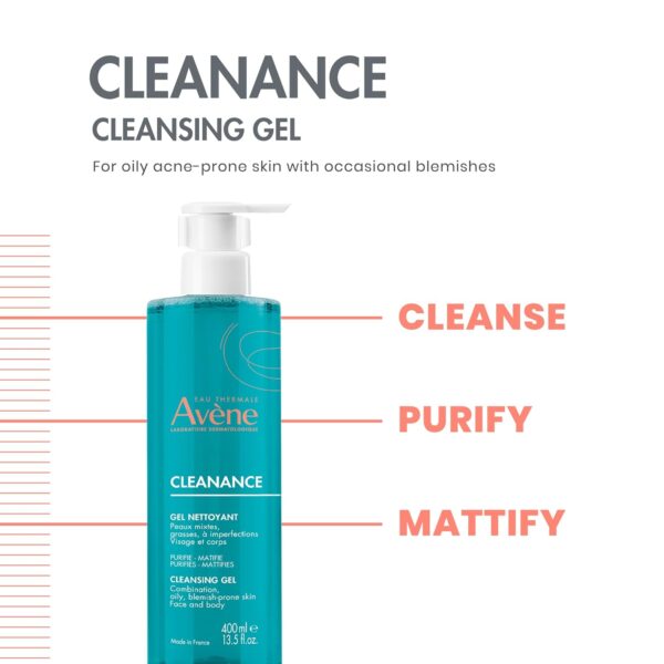 Avène Cleanance Cleansing Gel Soap Free Cleanser for Acne Prone, Oily, Face & Body, Alcohol-Free - Image 5