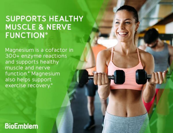 BioEmblem Triple Magnesium Complex | 300mg of Magnesium Glycinate, Malate, & Citrate for Muscles, Nerves, & Energy | High Absorption | Vegan,... - Image 2