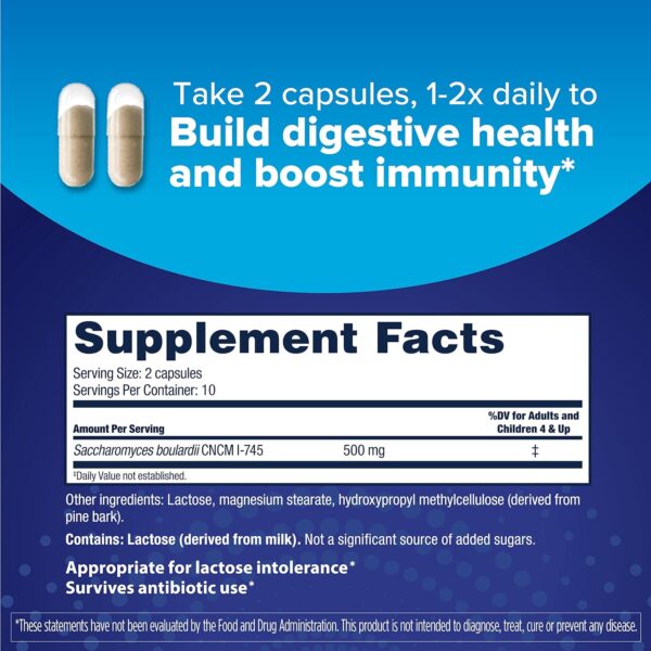 Florastor Probiotics for Digestive & Immune Health, 20 Capsules, Probiotics for Women & Men, 1 Probiotic Worldwide, Flush Out Bad Bacteria & Boost The Good with Our Strain Saccharomyces boulardii - Image 5
