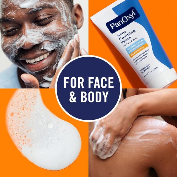 PanOxyl Acne Foaming Wash Benzoyl Peroxide 10% Maximum Strength Antimicrobial, 5.5 Oz - Image 3