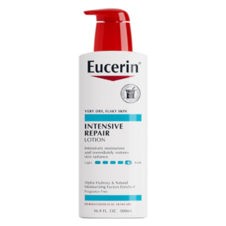 Eucerin Intensive Repair Body Lotion for Dry Skin with Alpha Hydroxy, Body Moisturizer for Very Dry Skin, Moisturizes, Exfoliates and Conditions, Fragrance Free and Paraben Free, 16.9 Fl Oz Bottle