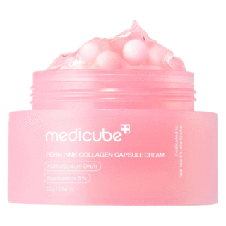 medicube Salmon DNA PDRN Pink Collagen Capsule Cream, Face Moisturizer | Lightweight Moisturizing Cream | PDRN, Niacinamide for Uneven Skin Tone, Glow hydration | Korean Skin Care 1.94 oz