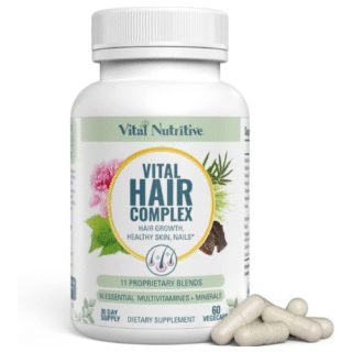 Vital Hair Complex – Biotin & Vitamin B Hair Vitamins for Women & Men – Supports Healthy Hair, Skin & Nails – Hormone-Free, Gluten-Free – Hair Supplement for Women & Men
