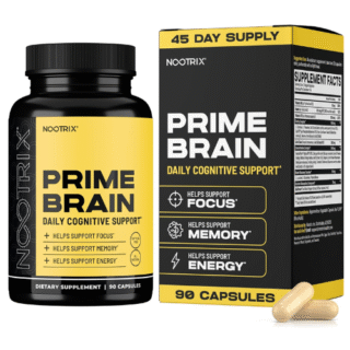 Prime Brain Nootropic Supplement | Supports Memory, Mental Focus, Cognitive Health & Energy | Promotes Healthy Mood & Brain Function | Ginkgo Biloba, Lion's Mane & L Theanine | 90 Capsules