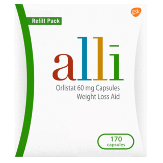 alli Diet Weight Loss Supplement Pills, Orlistat 60mg Capsules, 170 Count