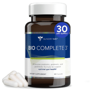 Gundry MD® Bio Complete 3, 3-in-1 Probiotics for Gut Health, Probiotic Supplements for Digestion, Supplement Supporting Bloating, Gas, Food Cravings, Energy Levels, Skin, and Focus, 30 Day Supply