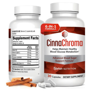 CinnaChroma Capsules - Cinnamon Supplements with 10:1 Extract, Chromium, Vanadium, Selenium, Vitamin D3 & K2 - Natural Sugar Blocker - 30 Capsules, 1 Month Supply