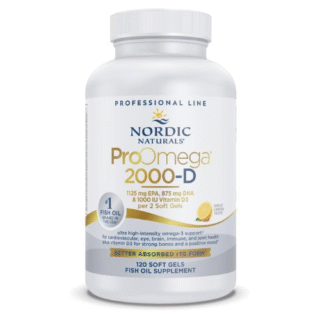 Nordic Naturals ProOmega 2000-D, Lemon Flavor - 120 Soft Gels - 2150 mg Omega-3 + 1000 IU D3 - Ultra High-Potency Fish Oil - EPA & DHA - Brain, Heart, & Immune Health - Non-GMO - 60 Servings