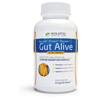 Gut Alive - All Natural Support to Fight IBS, Heartburn, Acid Indigestion, Acid Reflux, Bloating & Gas. Unique Formulation (60 Count (Pack of 1))