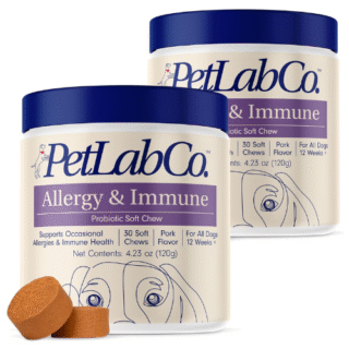 PetLab Co. Allergy & Immune Probiotics for Dogs, Support Seasonal Allergies, Gut & Digestive Health - Pork Flavor - 30 Soft Chews - Pack of 2