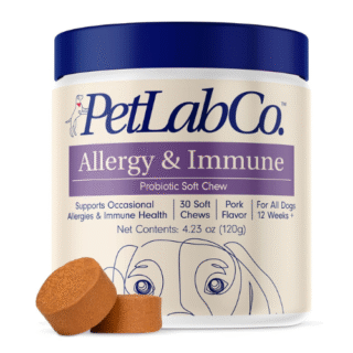 PetLab Co. Allergy & Immune Probiotics for Dogs, Support Seasonal Allergies, Gut & Digestive Health - Pork Flavor - 30 Soft Chews