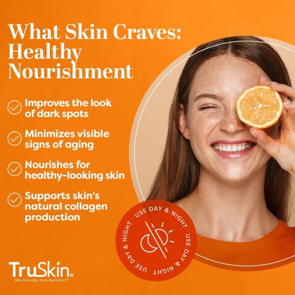 TruSkin Vitamin C Serum For Face – Anti Aging Face Serum with Vitamin C, Hyaluronic Acid, Vitamin E – Brightening Formula – Improve Appearance of Dark Spots, Tone, Fine Lines & Wrinkles, 1 Fl Oz - Image 6