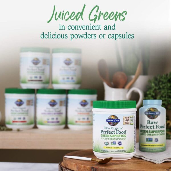 Garden of Life Raw Organic Perfect Food Green Superfood Juiced Greens Powder - Original Stevia-Free, 30 Servings, Non-GMO, Gluten Free Whole Food Dietary Supplement, Alkalize, Detoxify, Energize - Image 8