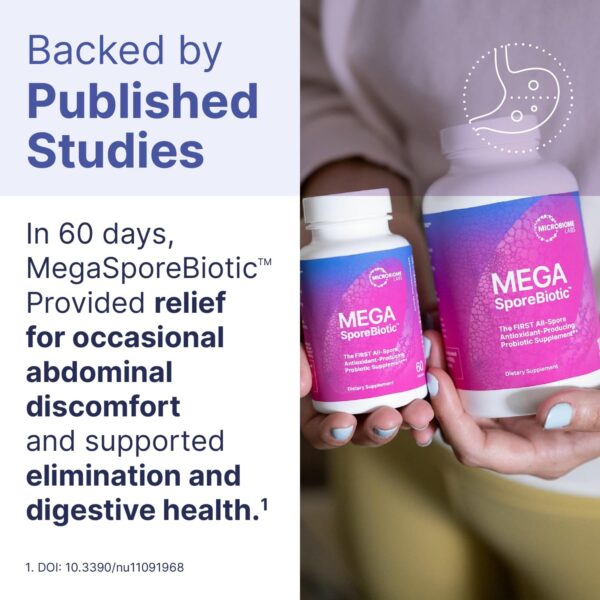 Microbiome Labs MegaSporeBiotic Probiotics for Women & Men - Spore Based Probiotics for Digestive Health - Shelf Stable & Travel-Friendly (60 Capsules) - Image 4