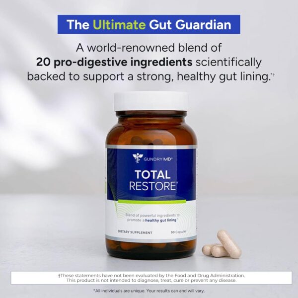 Gundry MD Total Restore Gut Lining Support, Digestive Supplement for Gastrointestinal Wellness, Gut Health Supplement, Gut Health for Women and Men, 90 Capsules (1) - Image 2
