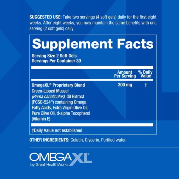 OmegaXL Joint Support Supplement, for Relief - Natural Muscle Support, Green Lipped Mussel Oil, Soft Gel Pills, Drug-Free, 60 Count - Image 6