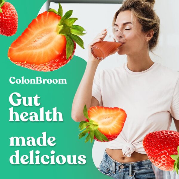 ColonBroom Psyllium Husk Powder (Strawberry) - Colon Cleanse for Bloating Relief & Gut Health - Colon Broom Fiber Powder Drink - Vegan, Gluten Free, Non-GMO Fiber Powder Supplement, 50 Servings - Image 3