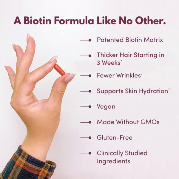 Purity Products MyBiotin ProClinical – Thicker Hair Starting in 3 Weeks & Fights Wrinkles - MB40X Patented Biotin Matrix w/Astaxanthin - 40X More Soluble vs Ordinary Biotin 30 Veg Cap - Image 3