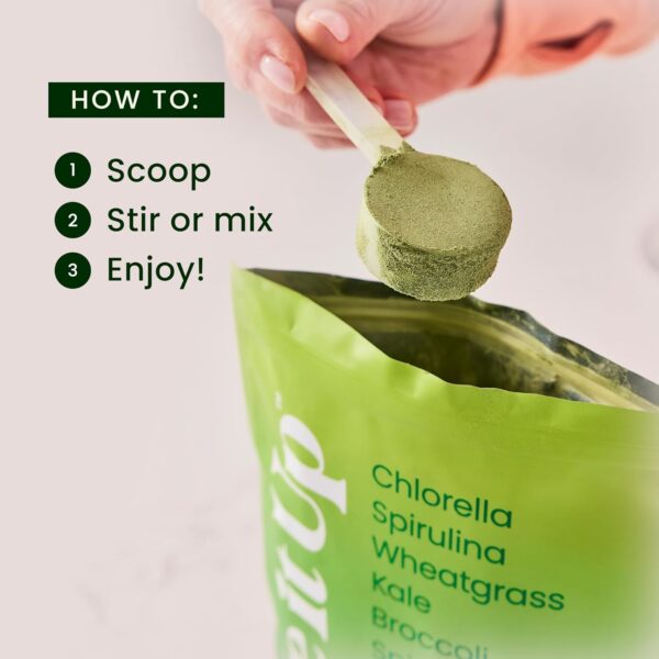 LIVE IT UP Super Greens Powder | All-Natural Plant-Based Superfood Blend with Probiotics & Digestive Enzymes | Supports Gut Health, Immunity, Energy, and Daily Wellness | No Added Sugar - 30 Servings - Image 3