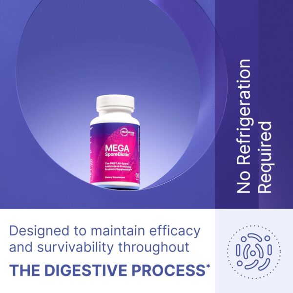 Microbiome Labs MegaSporeBiotic Probiotics for Women & Men - Spore Based Probiotics for Digestive Health - Shelf Stable & Travel-Friendly (60 Capsules) - Image 3