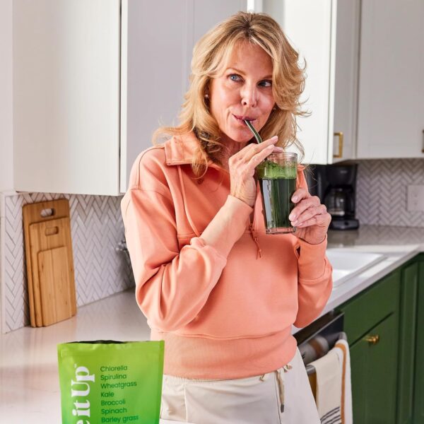 LIVE IT UP Super Greens Powder | All-Natural Plant-Based Superfood Blend with Probiotics & Digestive Enzymes | Supports Gut Health, Immunity, Energy, and Daily Wellness | No Added Sugar - 30 Servings - Image 5