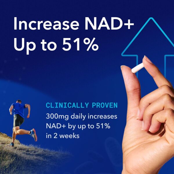 TRU NIAGEN Patented NAD+ Supplement for Anti Aging and Cell Regeneration, 300 mg Niagen, 90 Servings | Supports Cellular Energy, Brain, Muscle | Nicotinamide Riboside (NR) Take 1 Daily | 1 Bottle - Image 4